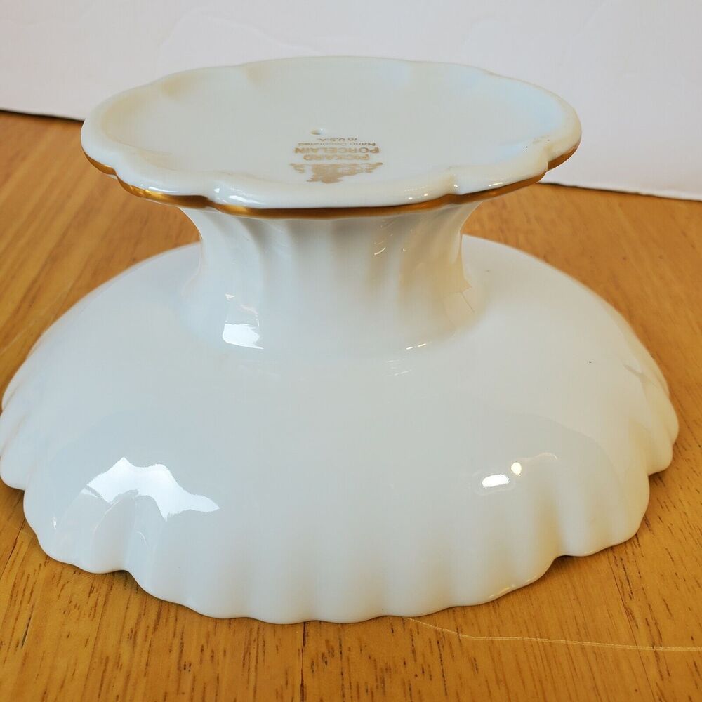 Pickard Porcelain Dish 6x4.5" Hand Decorated Floral Pattern Gold Trim - Picture 10 of 12
